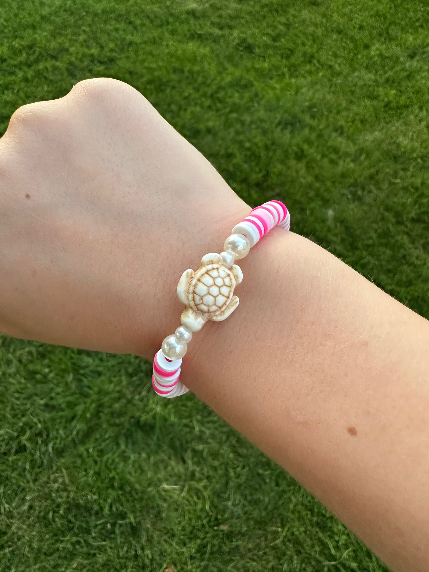Hot Pink Turtle Bracelet